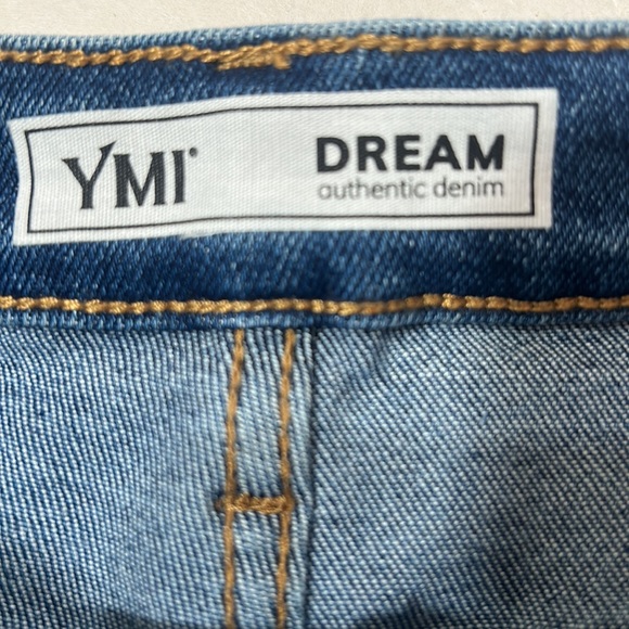 YMI SHORTS HIGH RISE DENIM BUTTON FLY ROW HEM SIZE 7/28 - Picture 3 of 5
